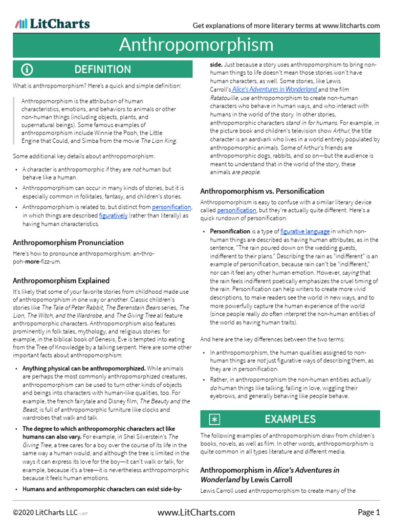 Literary Anthropomorphism