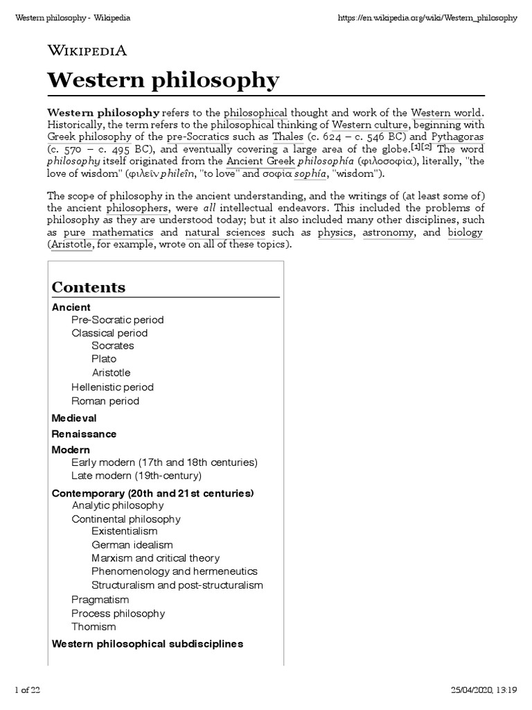 Western Philosophical Traditions