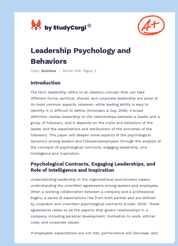 The Psychology of Anthropomorphic Leadership Styles